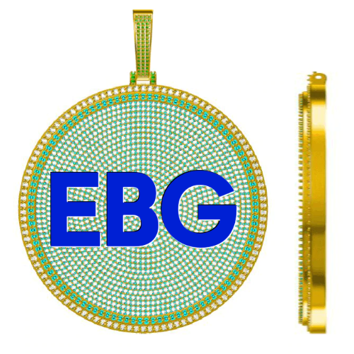 CUSTOM LETTER NECKLACE 3D BIG DISC