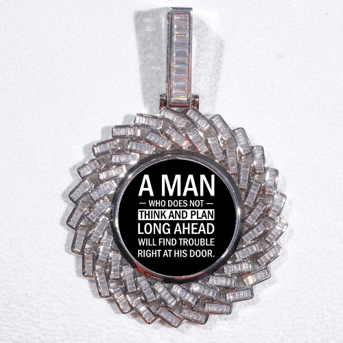Large 3D Baguette Custom Picture Pendant