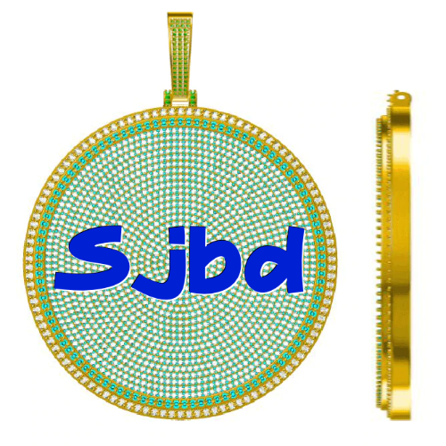 CUSTOM LETTER NECKLACE 3D BIG DISC