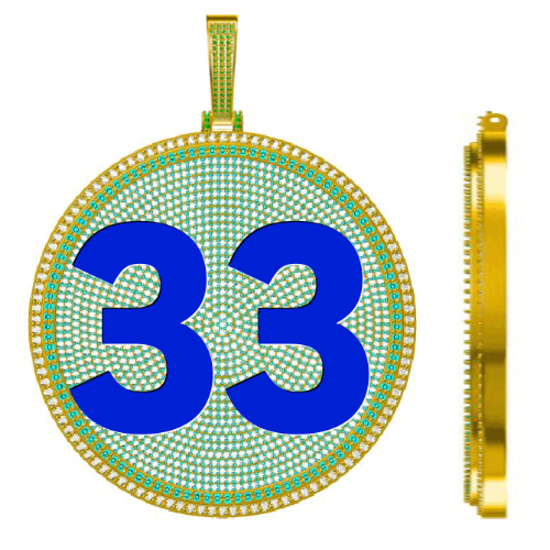 CUSTOM LETTER NECKLACE 3D BIG DISC