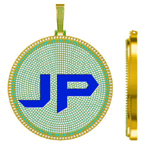 CUSTOM LETTER NECKLACE 3D BIG DISC