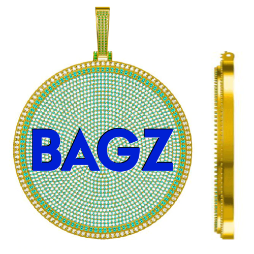 CUSTOM LETTER NECKLACE 3D BIG DISC