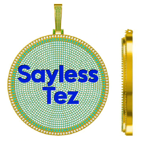 CUSTOM LETTER NECKLACE 3D BIG DISC