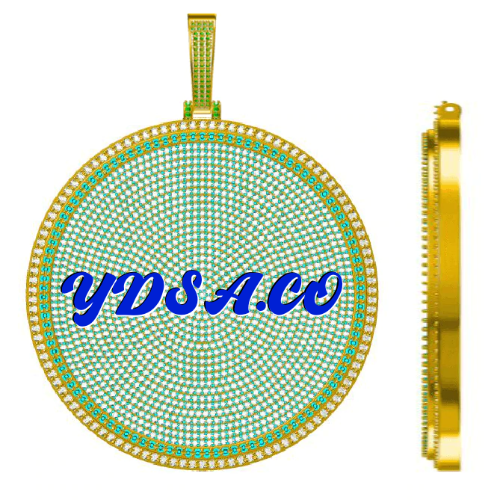 CUSTOM LETTER NECKLACE 3D BIG DISC