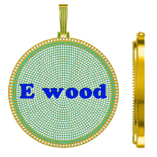 CUSTOM LETTER NECKLACE 3D BIG DISC