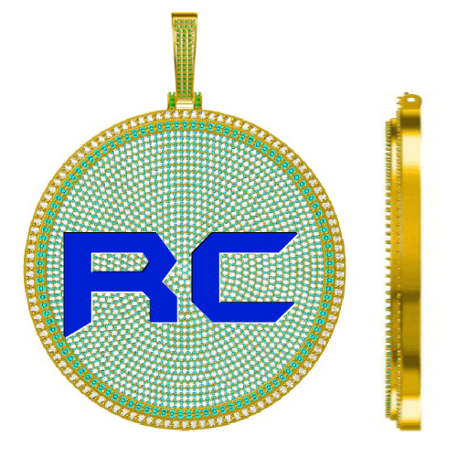 CUSTOM LETTER NECKLACE 3D BIG DISC