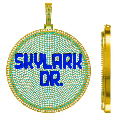 CUSTOM LETTER NECKLACE 3D BIG DISC