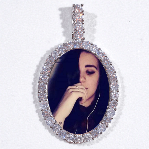 Large 3D Oval Custom Picture Pendant