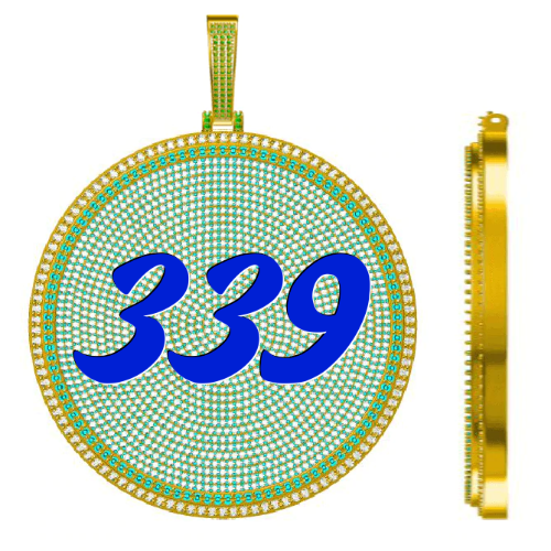 CUSTOM LETTER NECKLACE 3D BIG DISC