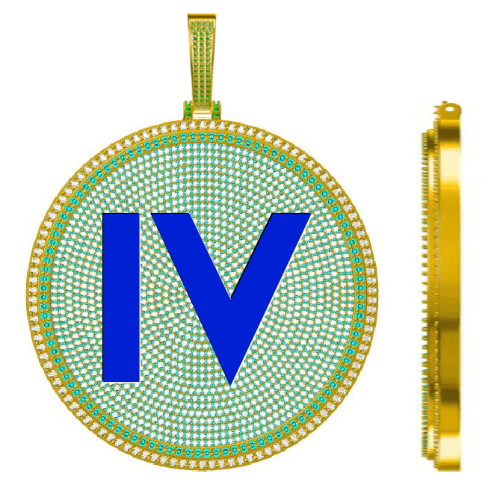 CUSTOM LETTER NECKLACE 3D BIG DISC