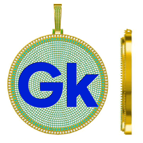 CUSTOM LETTER NECKLACE 3D BIG DISC