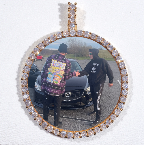 LARGE 3D CIRCLE CUSTOM PICTURE PENDANT