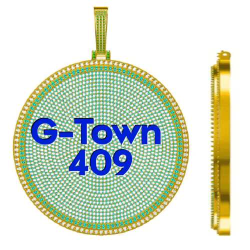 CUSTOM LETTER NECKLACE 3D BIG DISC