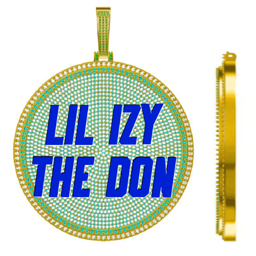 CUSTOM LETTER NECKLACE 3D BIG DISC