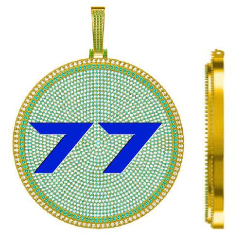 CUSTOM LETTER NECKLACE 3D BIG DISC