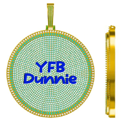 CUSTOM LETTER NECKLACE 3D BIG DISC