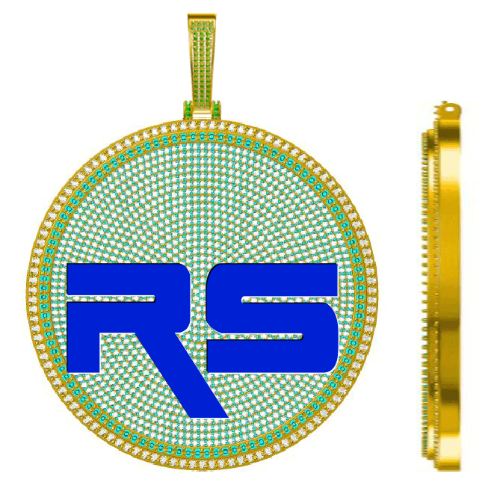 CUSTOM LETTER NECKLACE 3D BIG DISC