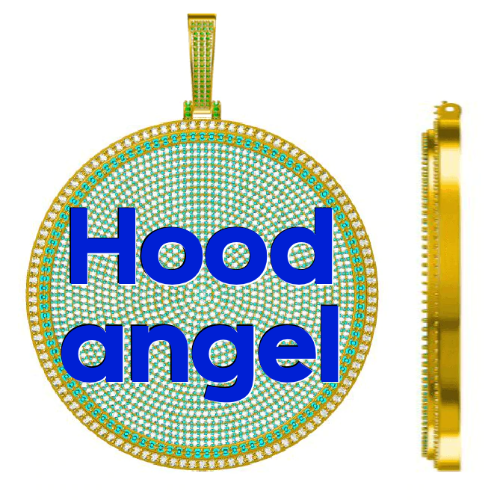 CUSTOM LETTER NECKLACE 3D BIG DISC