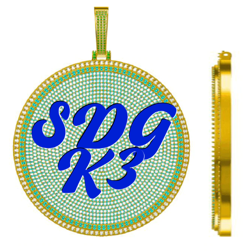 CUSTOM LETTER NECKLACE 3D BIG DISC