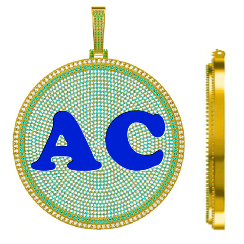 CUSTOM LETTER NECKLACE 3D BIG DISC