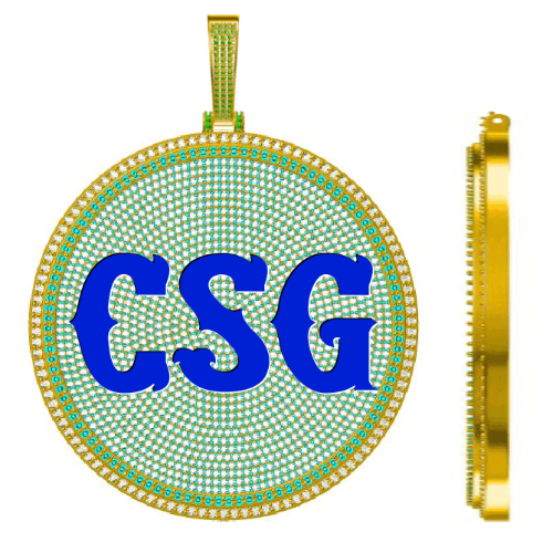 CUSTOM LETTER NECKLACE 3D BIG DISC