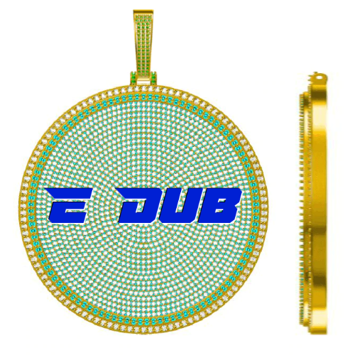 CUSTOM LETTER NECKLACE 3D BIG DISC