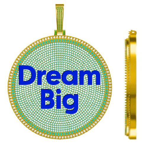 CUSTOM LETTER NECKLACE 3D BIG DISC