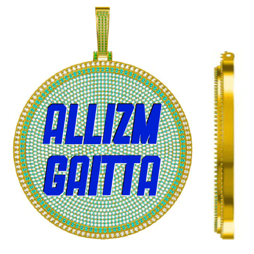 CUSTOM LETTER NECKLACE 3D BIG DISC