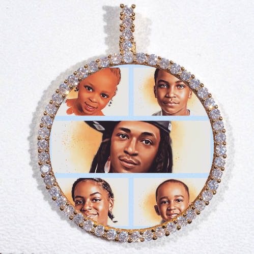 LARGE 3D CIRCLE CUSTOM PICTURE PENDANT