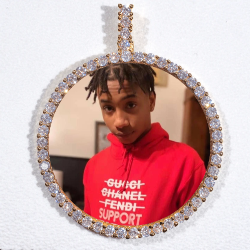 LARGE 3D CIRCLE CUSTOM PICTURE PENDANT