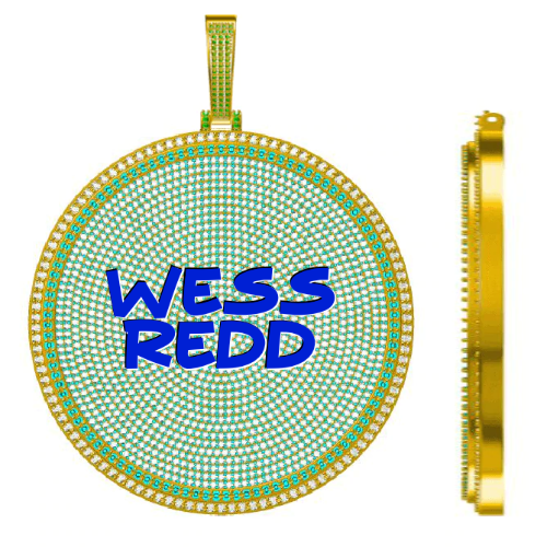 CUSTOM LETTER NECKLACE 3D BIG DISC