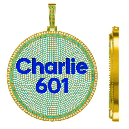 CUSTOM LETTER NECKLACE 3D BIG DISC