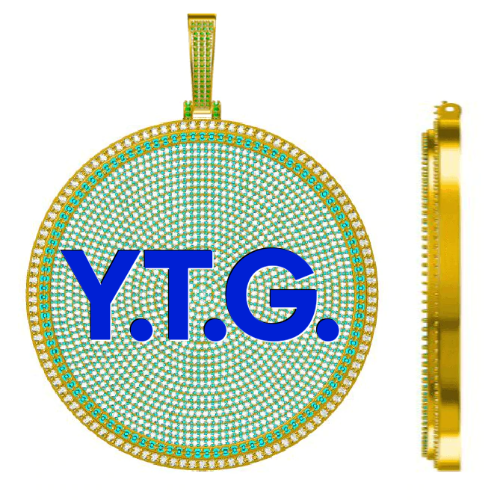 CUSTOM LETTER NECKLACE 3D BIG DISC