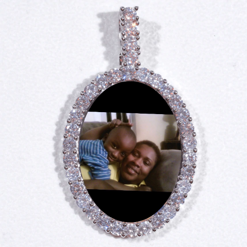 Large 3D Oval Custom Picture Pendant