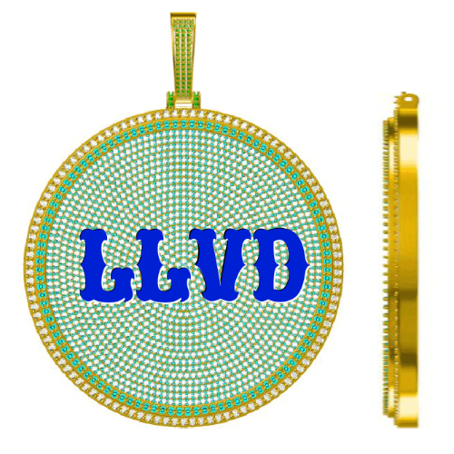 CUSTOM LETTER NECKLACE 3D BIG DISC