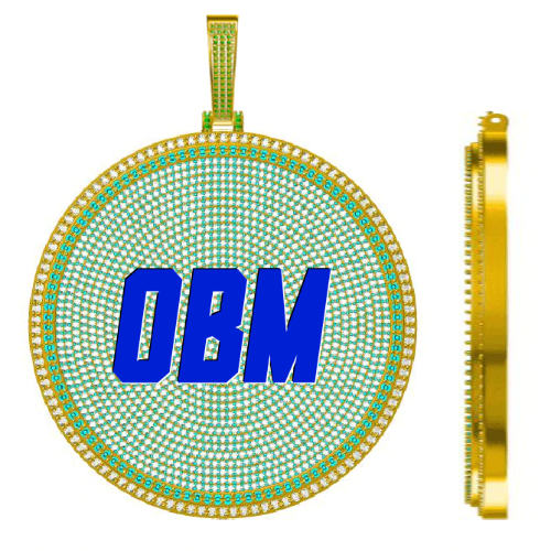 CUSTOM LETTER NECKLACE 3D BIG DISC