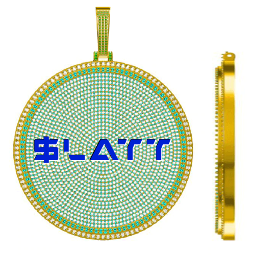 CUSTOM LETTER NECKLACE 3D BIG DISC