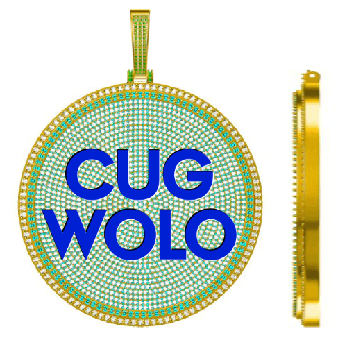 CUSTOM LETTER NECKLACE 3D BIG DISC