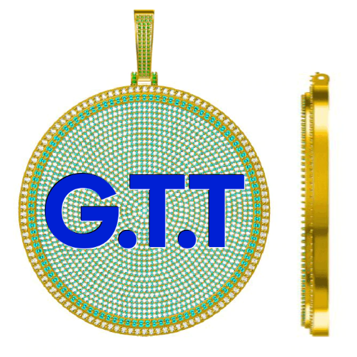 CUSTOM LETTER NECKLACE 3D BIG DISC