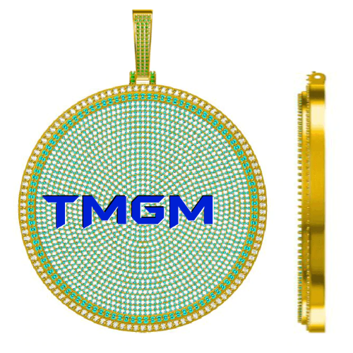 CUSTOM LETTER NECKLACE 3D BIG DISC