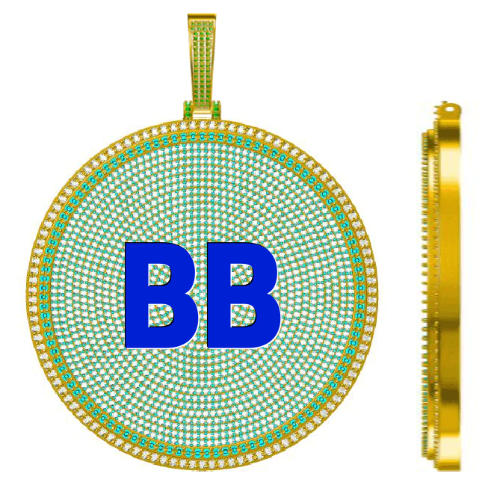 CUSTOM LETTER NECKLACE 3D BIG DISC