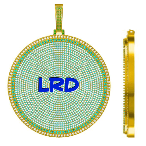 CUSTOM LETTER NECKLACE 3D BIG DISC
