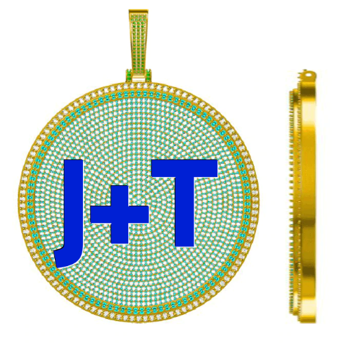 CUSTOM LETTER NECKLACE 3D BIG DISC