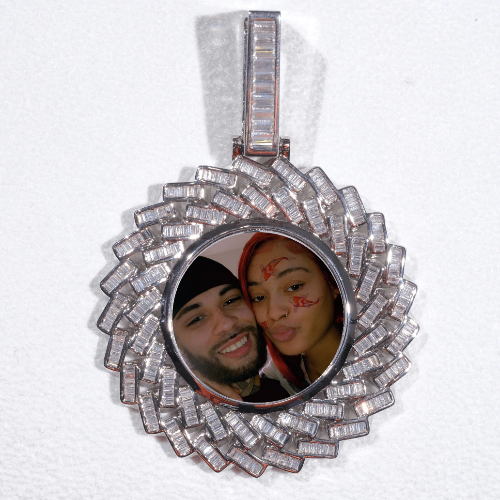 Large 3D Baguette Custom Picture Pendant