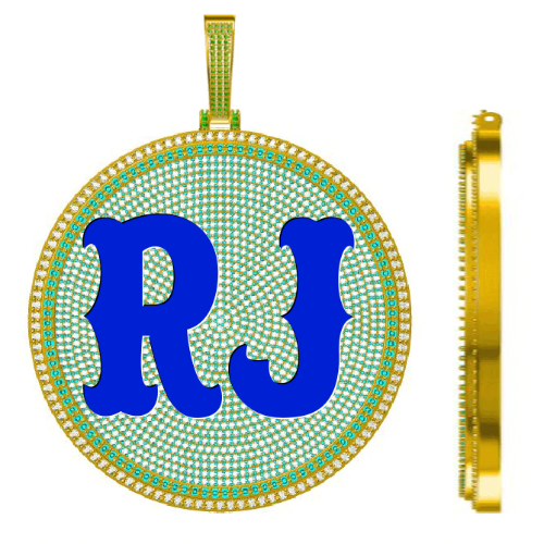CUSTOM LETTER NECKLACE 3D BIG DISC