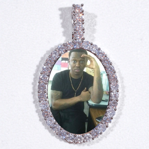 Large 3D Oval Custom Picture Pendant