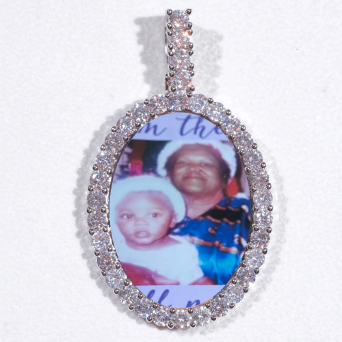 Large 3D Oval Custom Picture Pendant