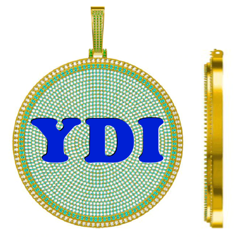 CUSTOM LETTER NECKLACE 3D BIG DISC