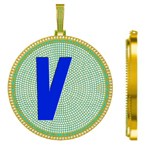 CUSTOM LETTER NECKLACE 3D BIG DISC