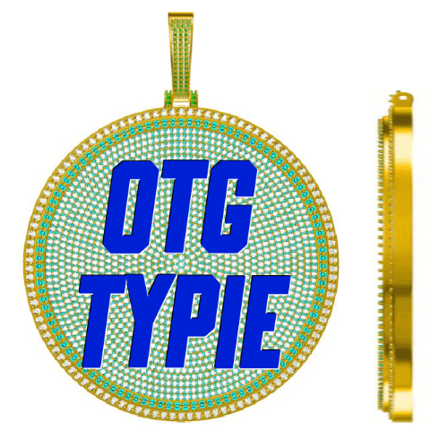 CUSTOM LETTER NECKLACE 3D BIG DISC